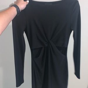 Black topshop fitted mini dress